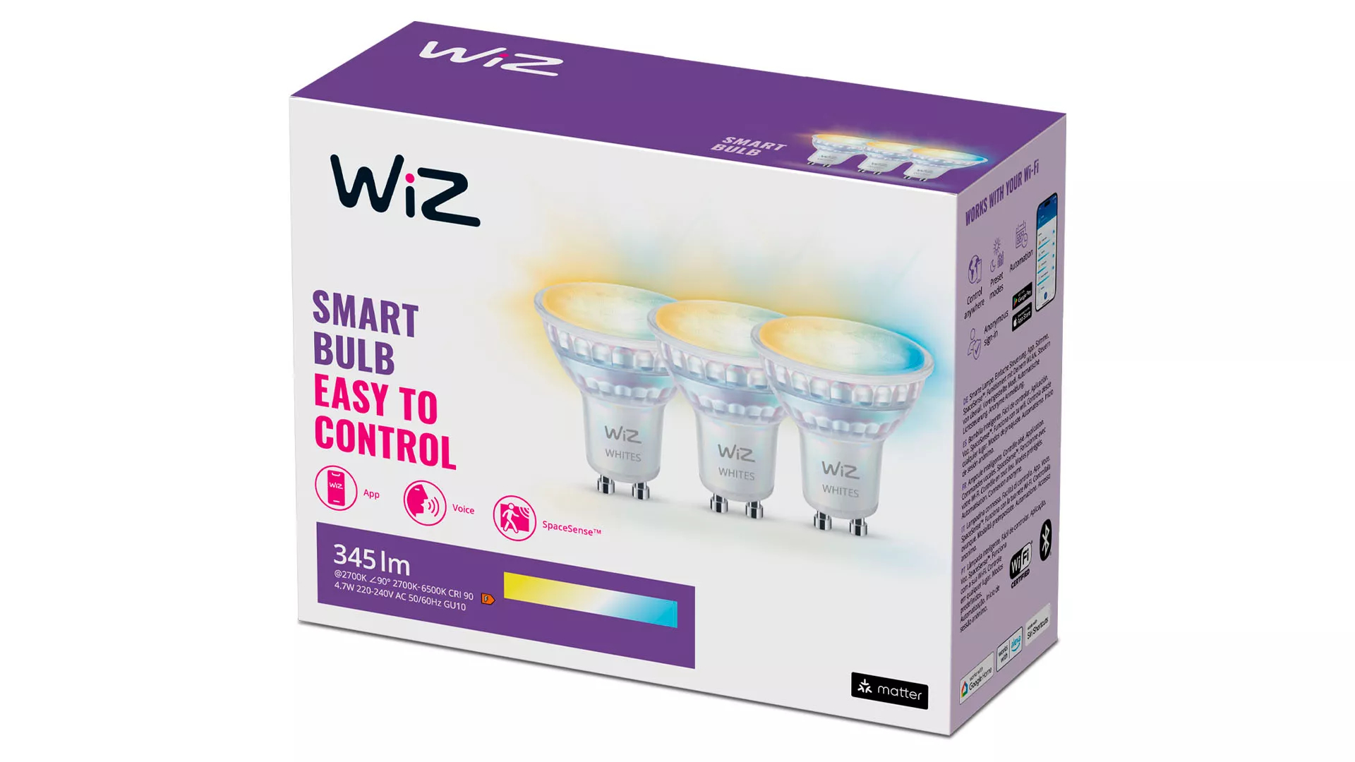 WiZ Spot 50 W PAR16 GU10 x3 – image 3