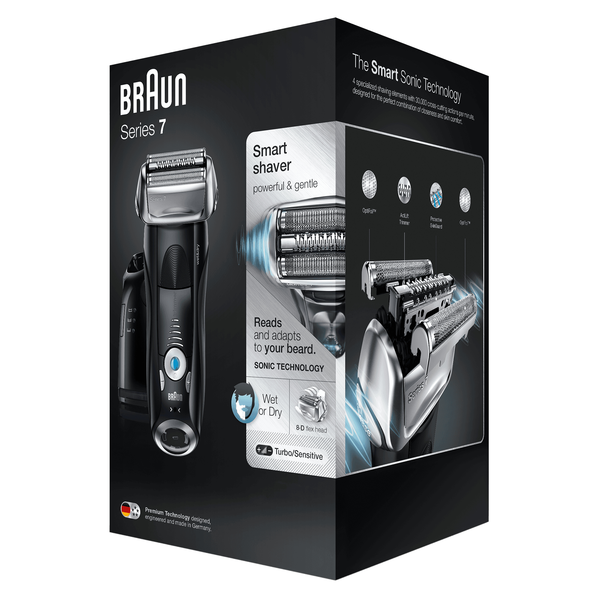 Braun Series 7 Electric Shaver for Men 7880cc, with Clean&Charge Station and Travel Case– Black – image 3