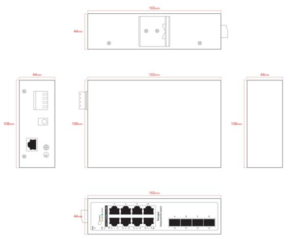 Ernitec ELECTRA-IM08-1GB network switch Managed L2/L2+ Gigabit Ethernet (10/100/1000) Power over Ethernet (PoE) – image 2