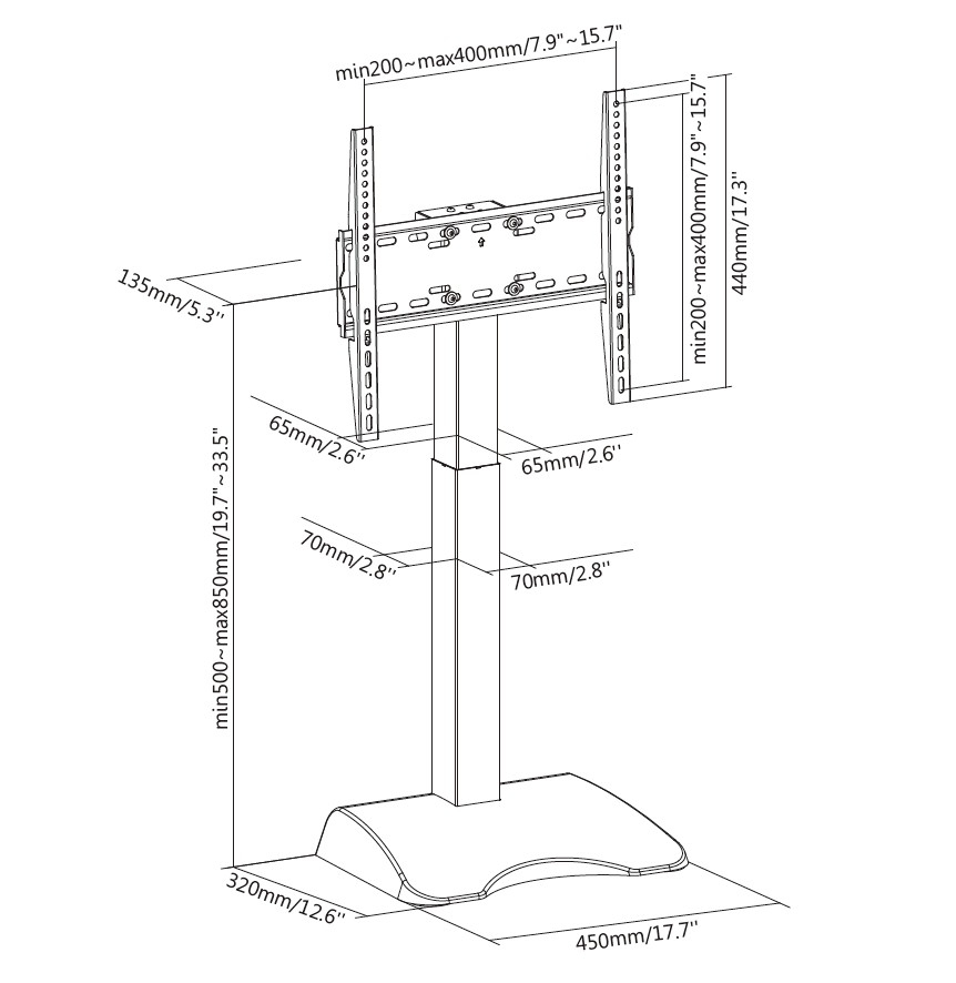Equip 32"-65" Motorized TV Tabletop Stand – image 6