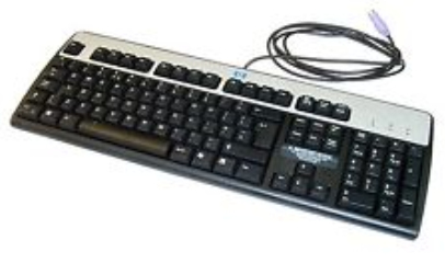 HP 352750-B31 keyboard Office PS/2 QWERTY International EER Black, Silver
