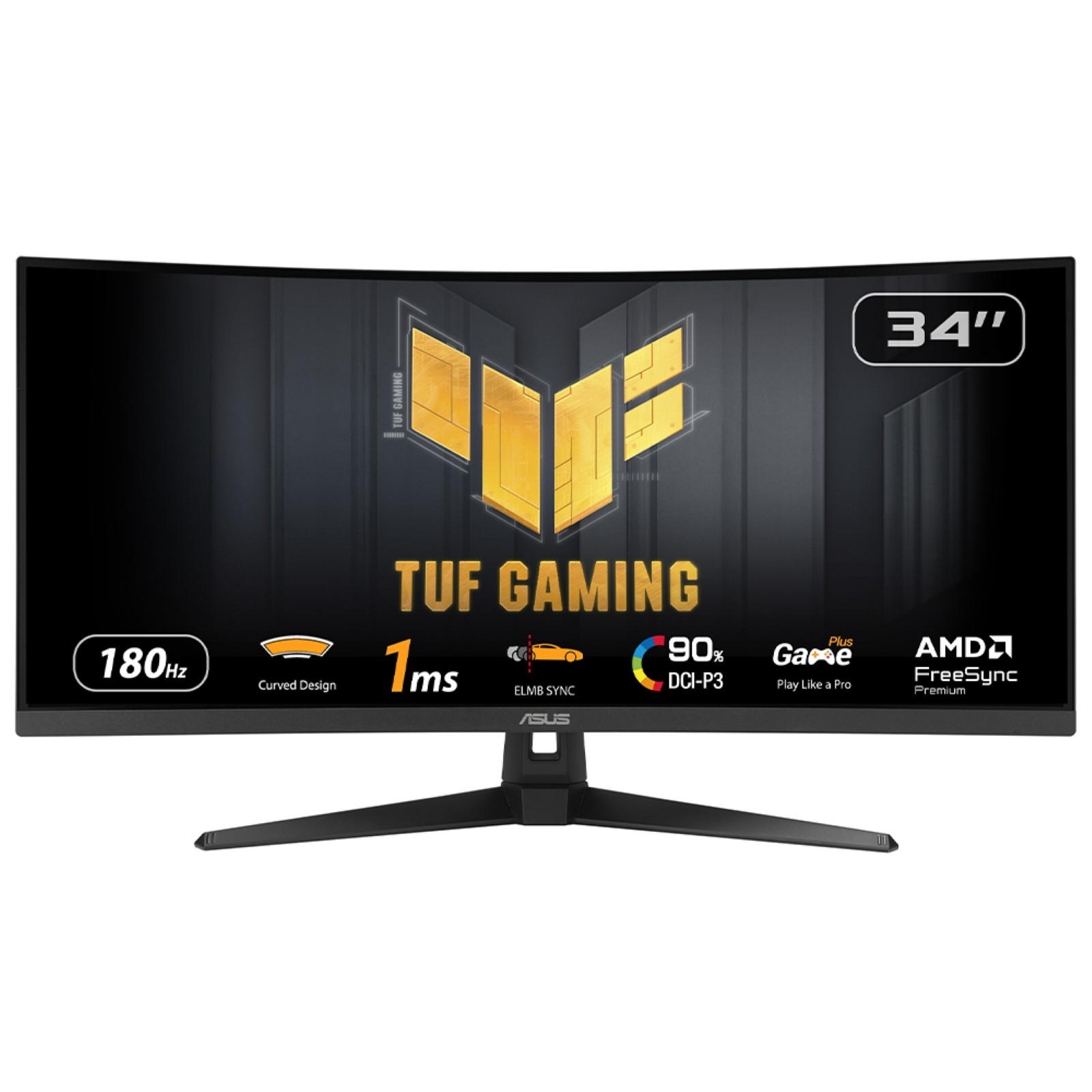MON ASUS 34" TUF VG34VQ3B WQHD 180Hz VA fekete ívelt monitor