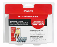 Canon BCI-24BK/CL Four Pack with GP502