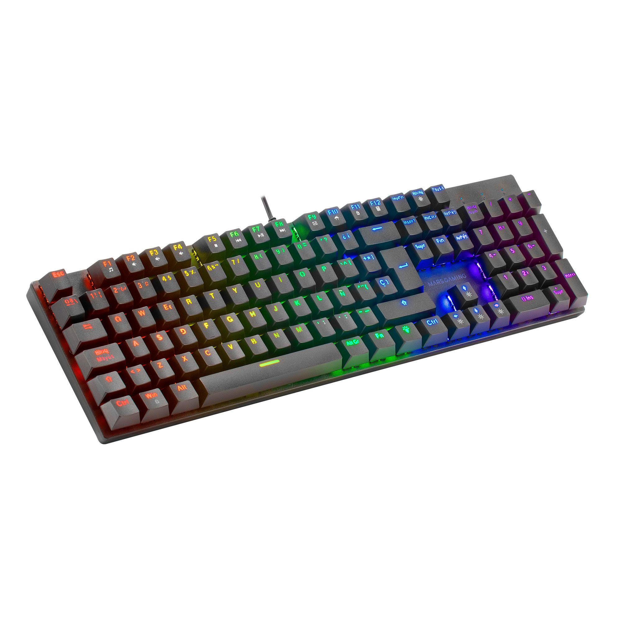 Mars Gaming MK422 Black Mechanical Gaming RGB Keyboard Antighosting Blue Mechanical Switch Spanish Language – image 2