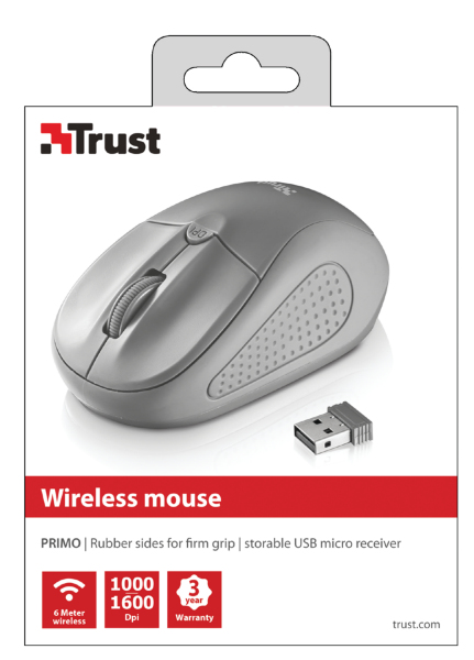 Trust 20785 mouse Ambidextrous RF Wireless Optical 1600 DPI – image 3