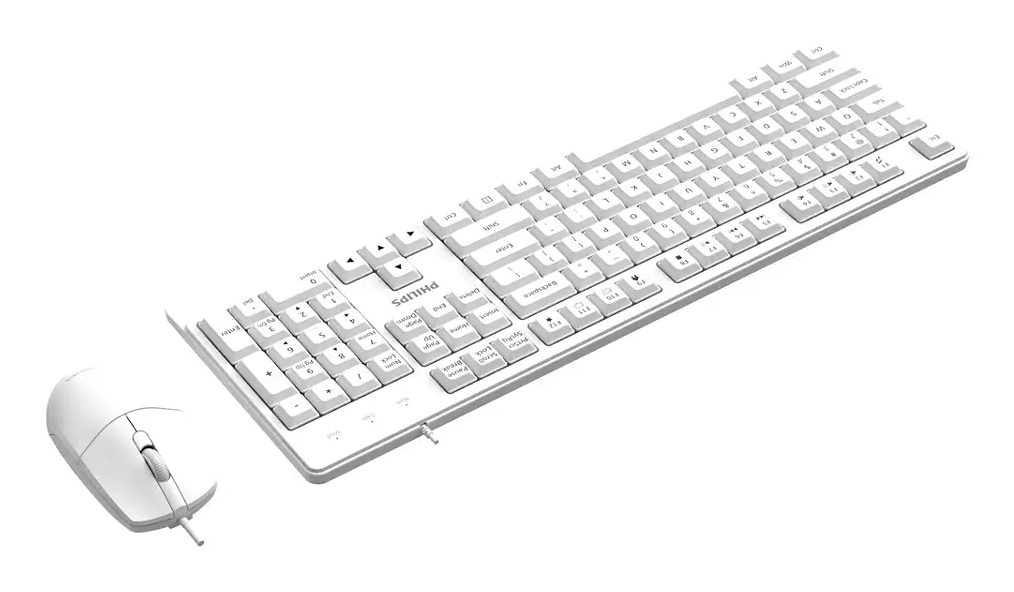Philips 2000 series SPT6247W/93 keyboard Mouse included Universal USB QWERTY English White – image 3