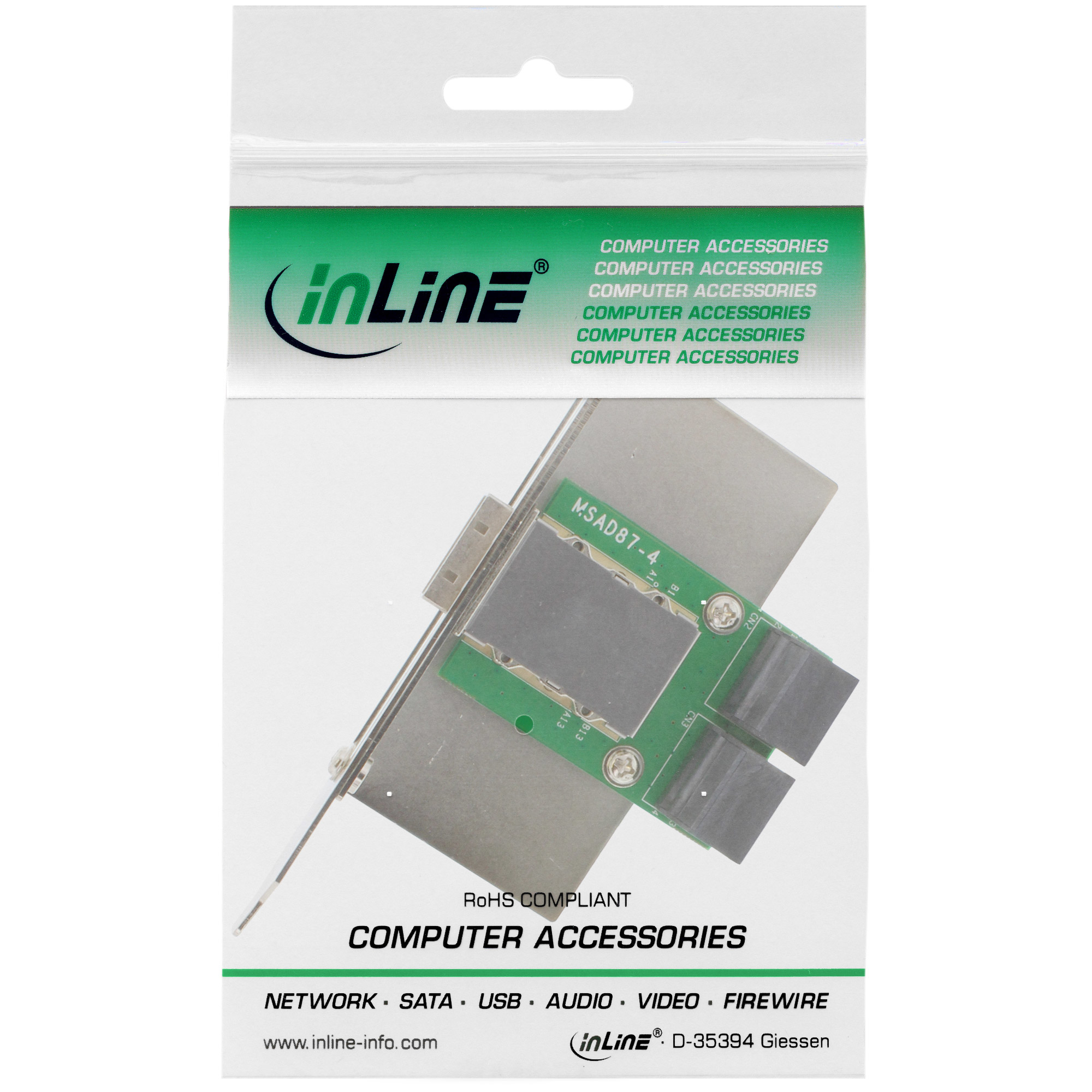 InLine SAS Bracket SFF-8088 / int. 4x SATA, PCI + 50p Centronics – image 3