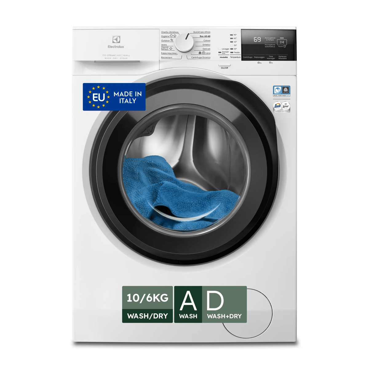 Electrolux EW7W2106G washer dryer Freestanding Front-load White