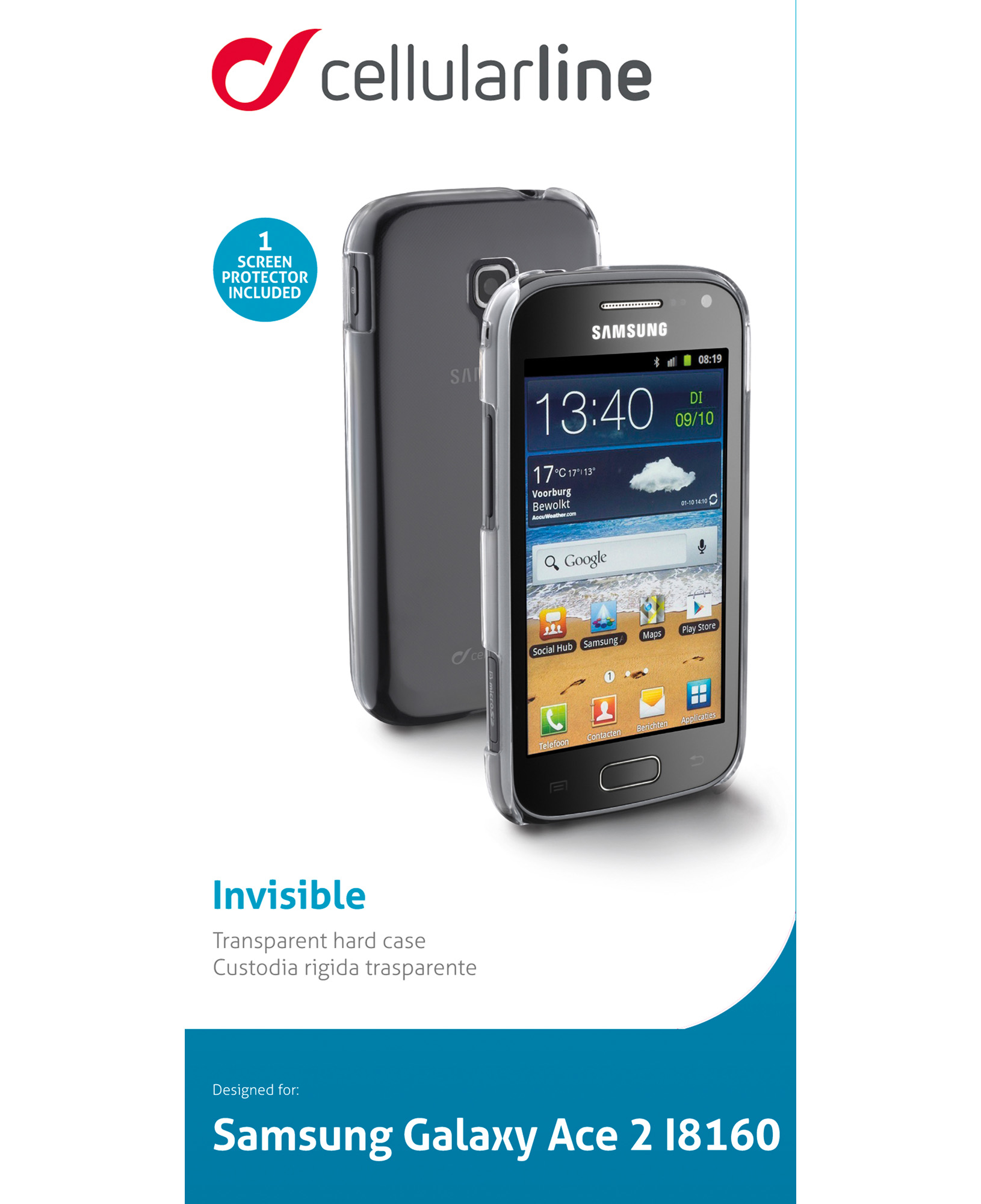 Cellularline Invisible Galaxy Ace 2- Transparent – image 3