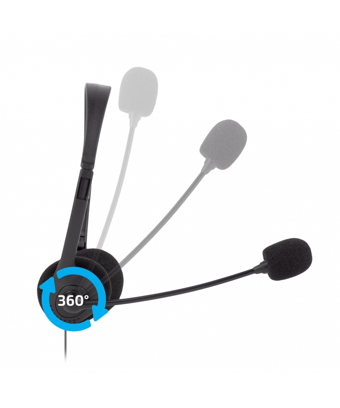 Vultech HS-02 headphones/headset Wired Head-band Office/Call center USB Type-A Black – image 2
