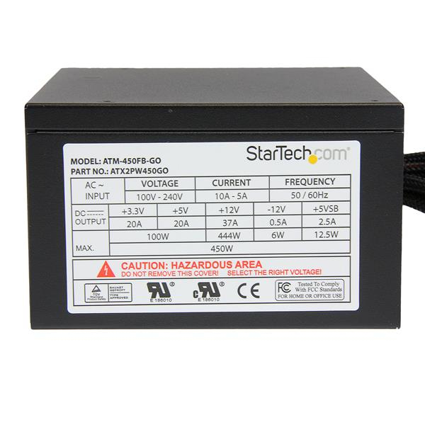 StarTech.com 450 Watt ATX12V 2.3 80 Plus Gold Computer Power Supply w/ Active PFC – image 3