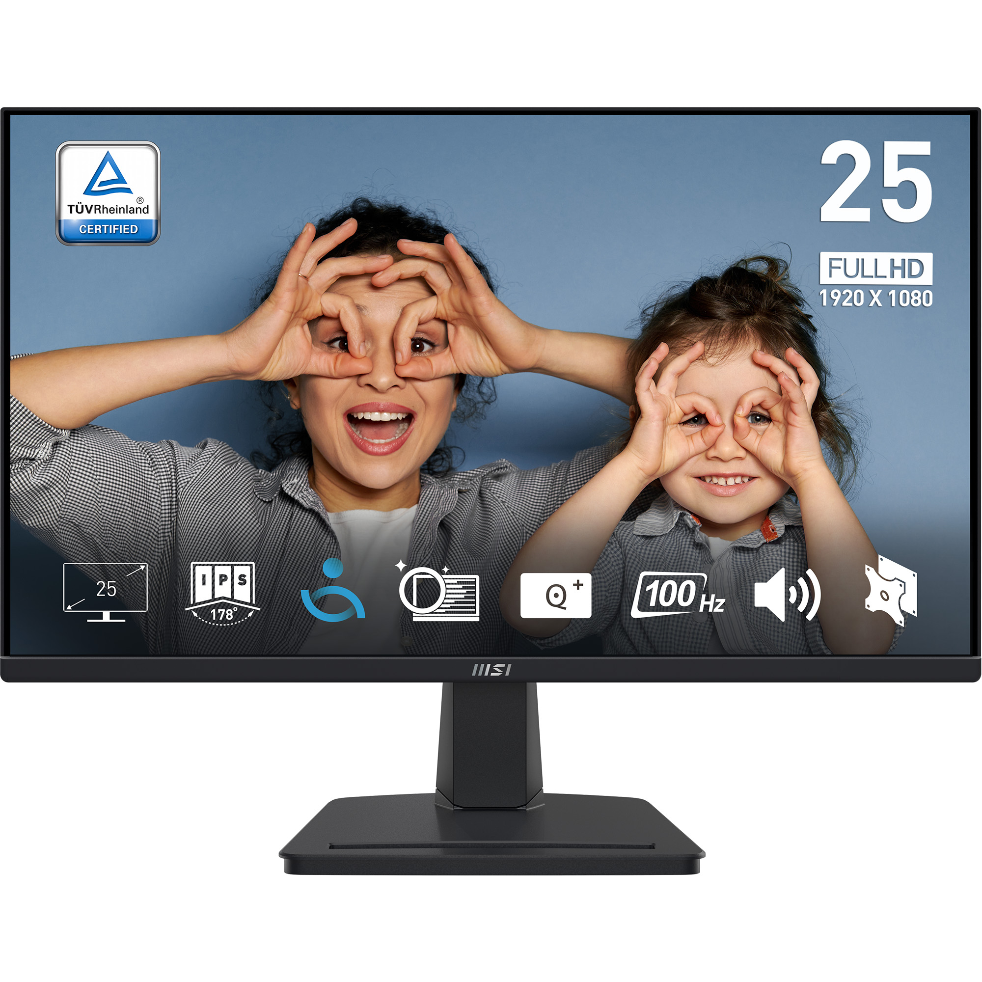 MSI PRO MP251 - LCD monitor - 24.5" - 1920 x 1080 Full HD (1080p) @ 100 Hz - IPS - 300 cd/m� - 1300:1 - 1 ms - HDMI, VGA - speakers - black