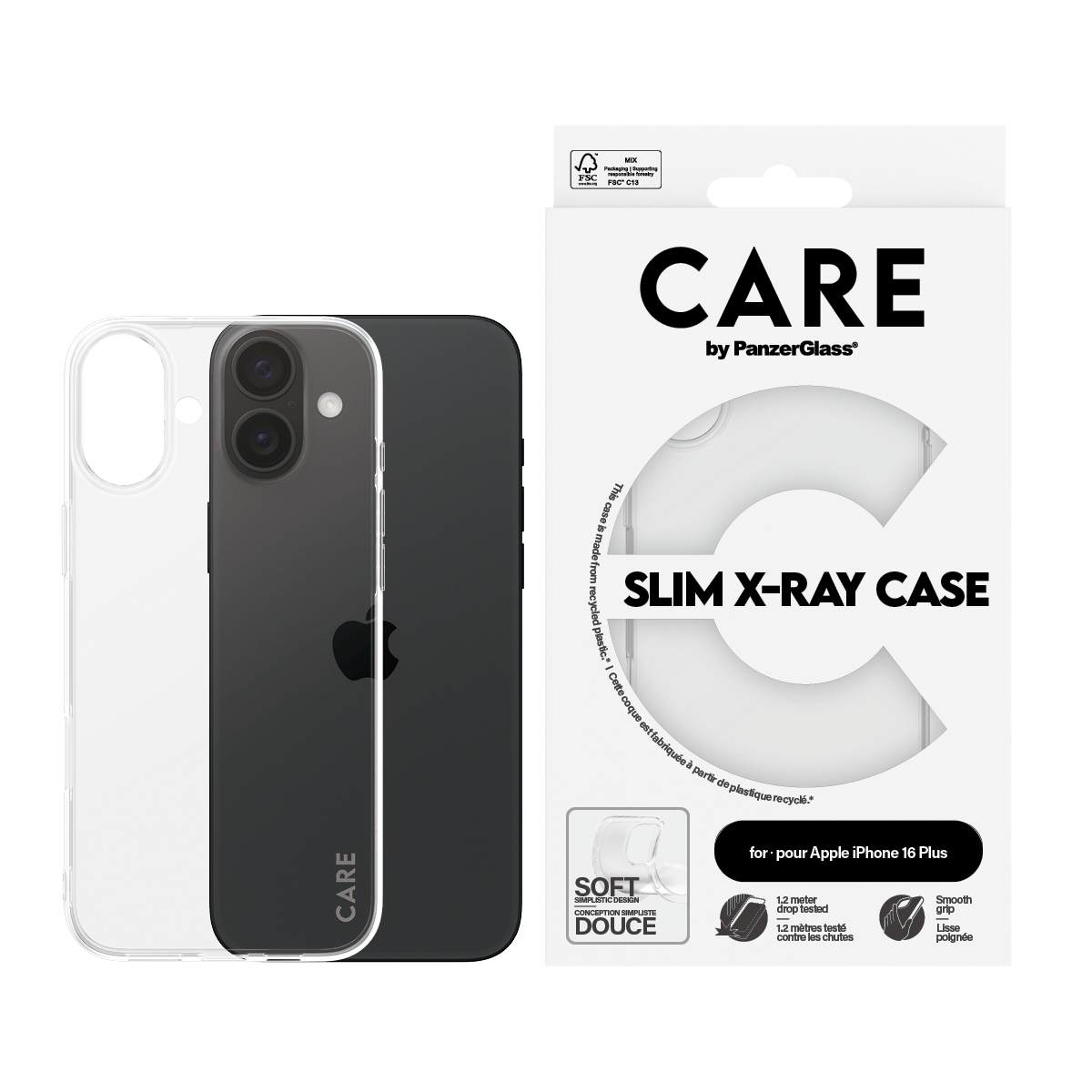 PanzerGlass CARE by PanzerGlass® Fashionable Case Transparent X-Ray Soft Basic iPhone 16 Plus – image 2