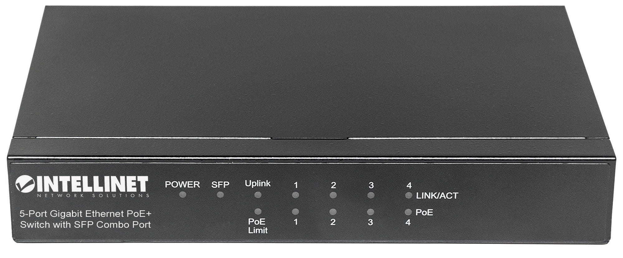 Intellinet 5-Port Gigabit Ethernet PoE+ Switch with SFP Combo Port, 4 x PSE Ports, IEEE 802.3at/af Power over Ethernet (PoE+/PoE) Compliant – image 3