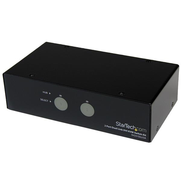 StarTech.com 2 Port SuperSpeed USB 3.0 Dual Link DVI KVM Switch with Audio and Cables
