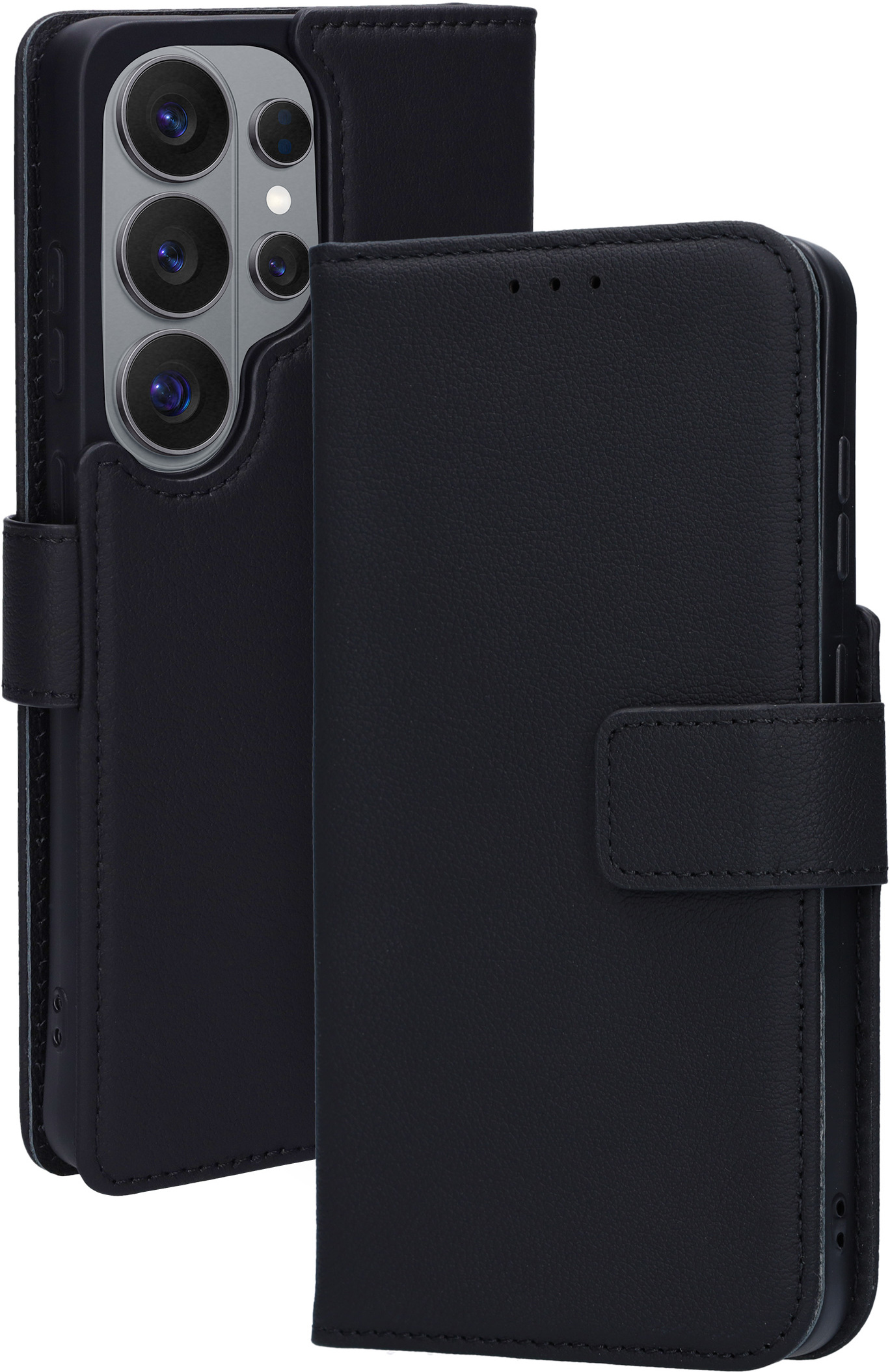 Mobiparts Leather Wallet Case Samsung Galaxy S26 Ultra Black (MagSafe Compatible)