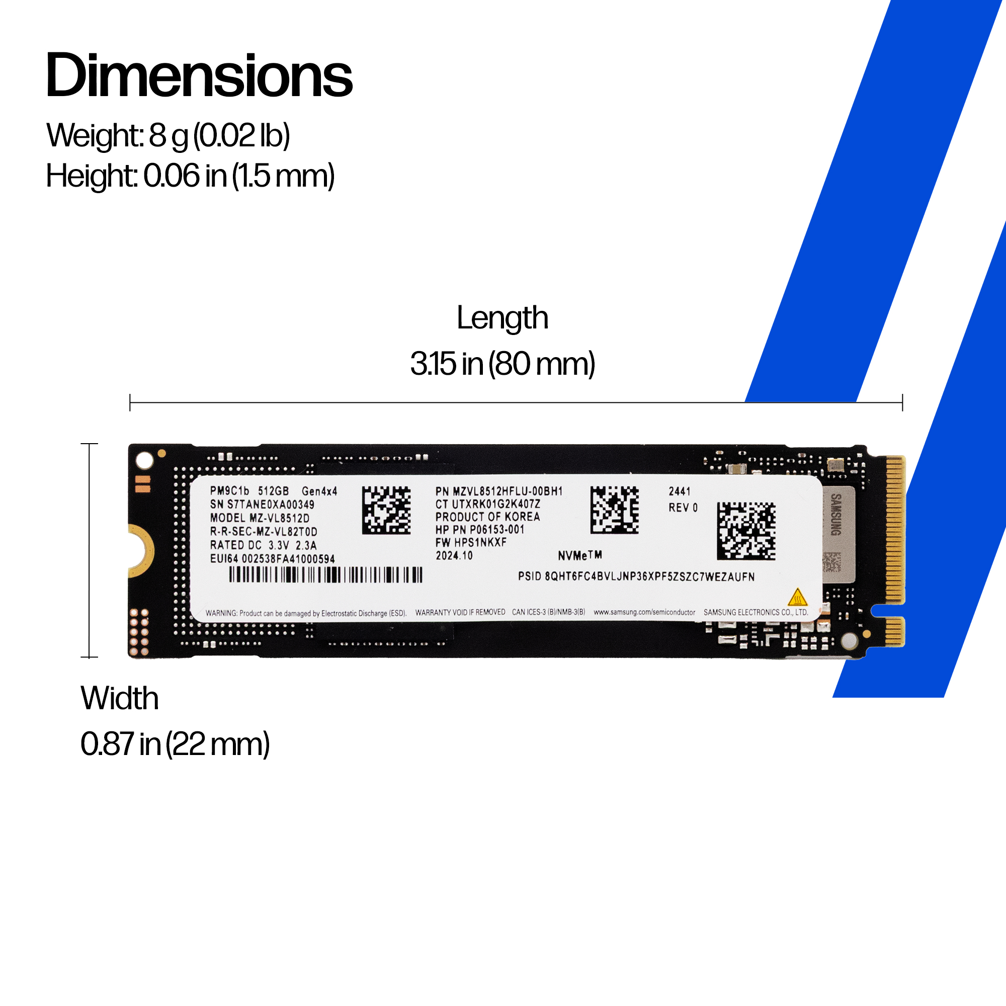 HP 512GB PCIe-4×4 NVMe Solid State Drive