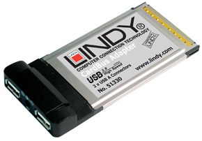 Lindy 2-Port USB 2.0 CardBus Adapter