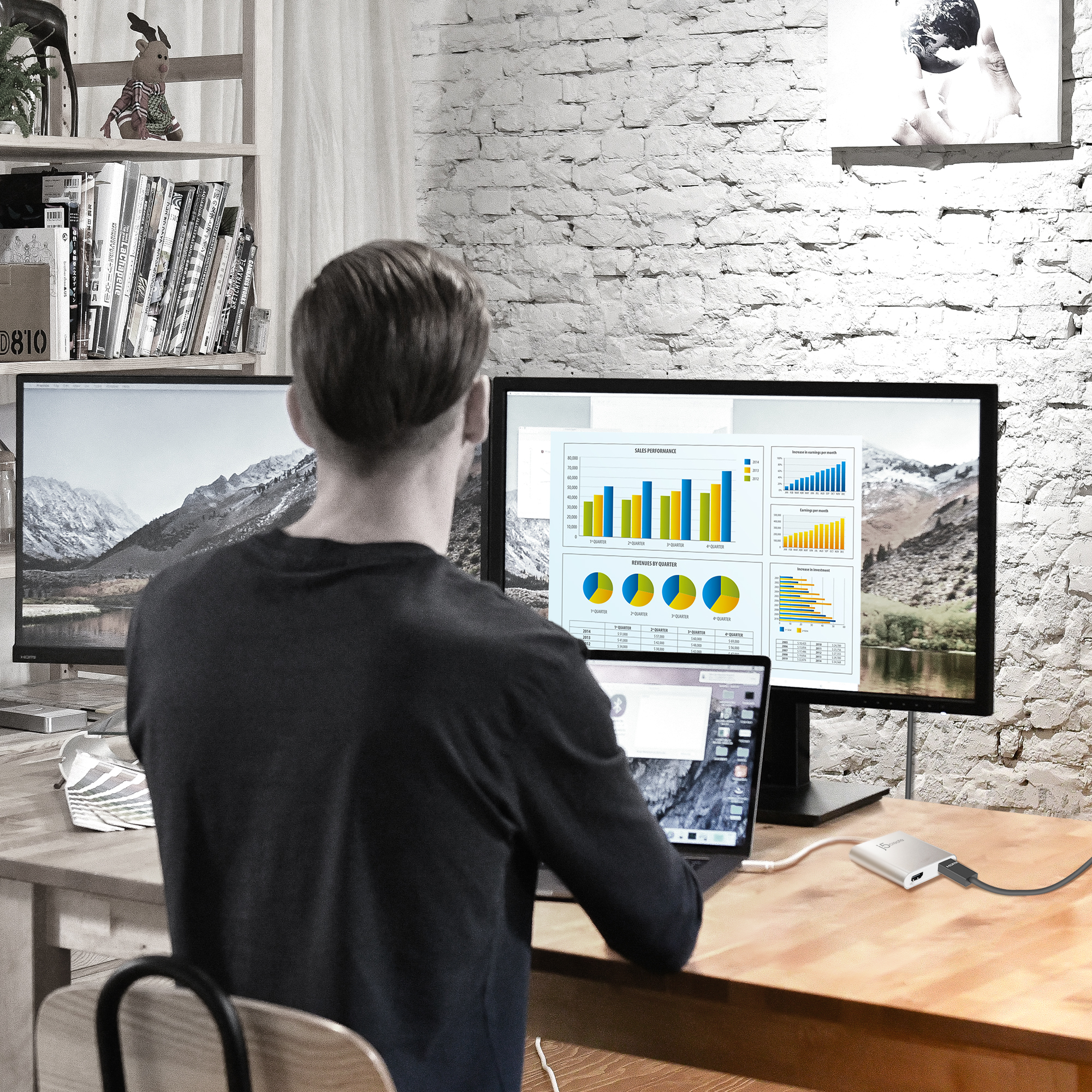 j5create JUA365 USB™ 3.0 to Dual HDMI Multi-Monitor Adapter, Silver – image 4