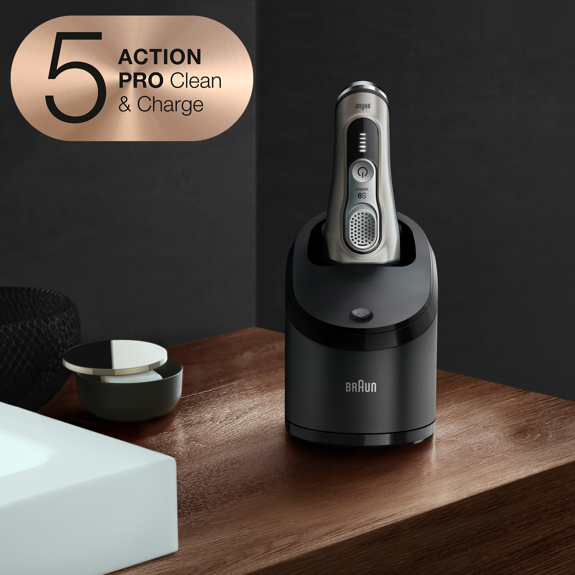 Braun Series 9 9385cc Latest Generation Electric Shaver, Clean&Charge Station, Leather Case,Graphite – image 7