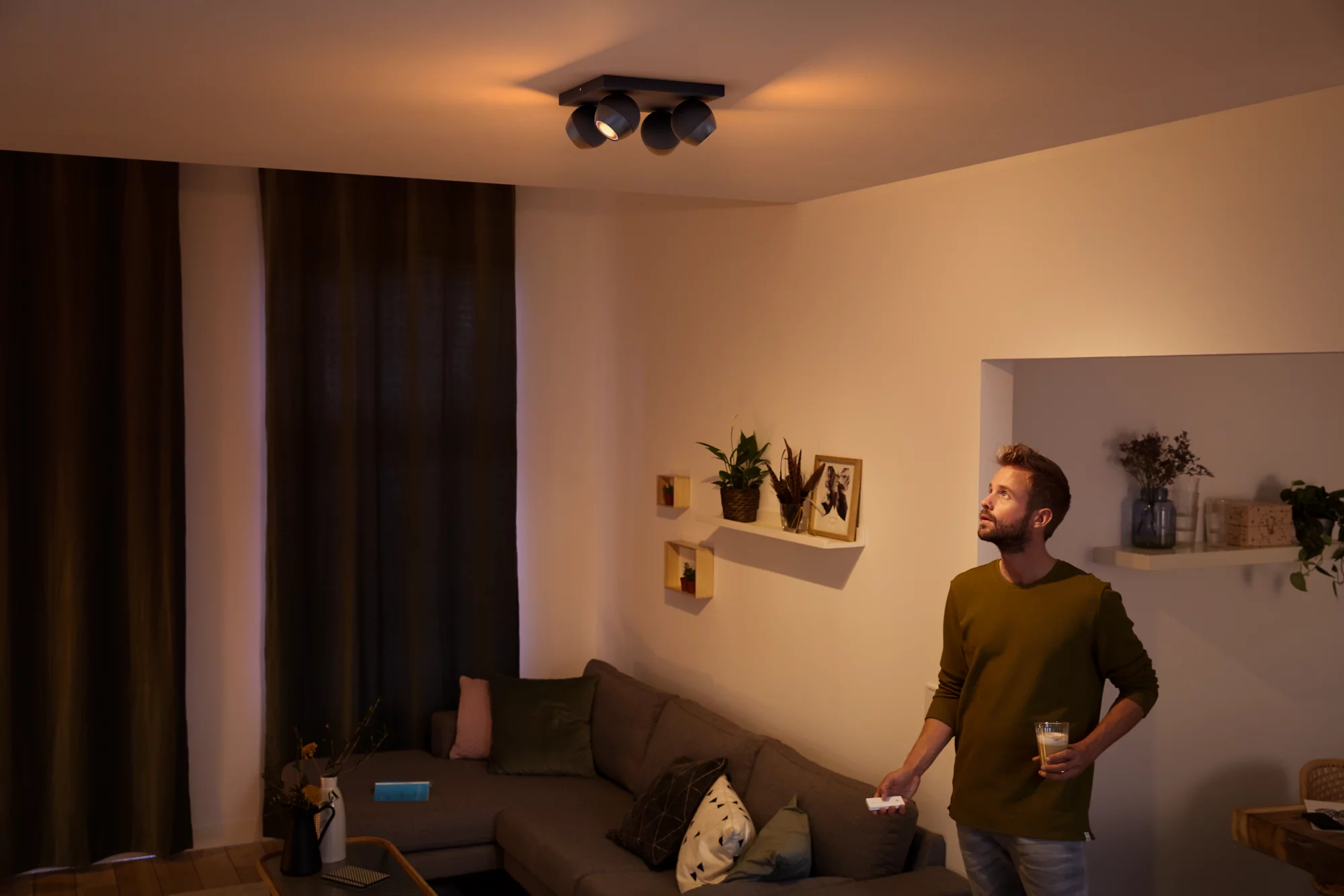 Philips by Signify Philips Hue White ambience Buckram quadruple spotlight – image 3