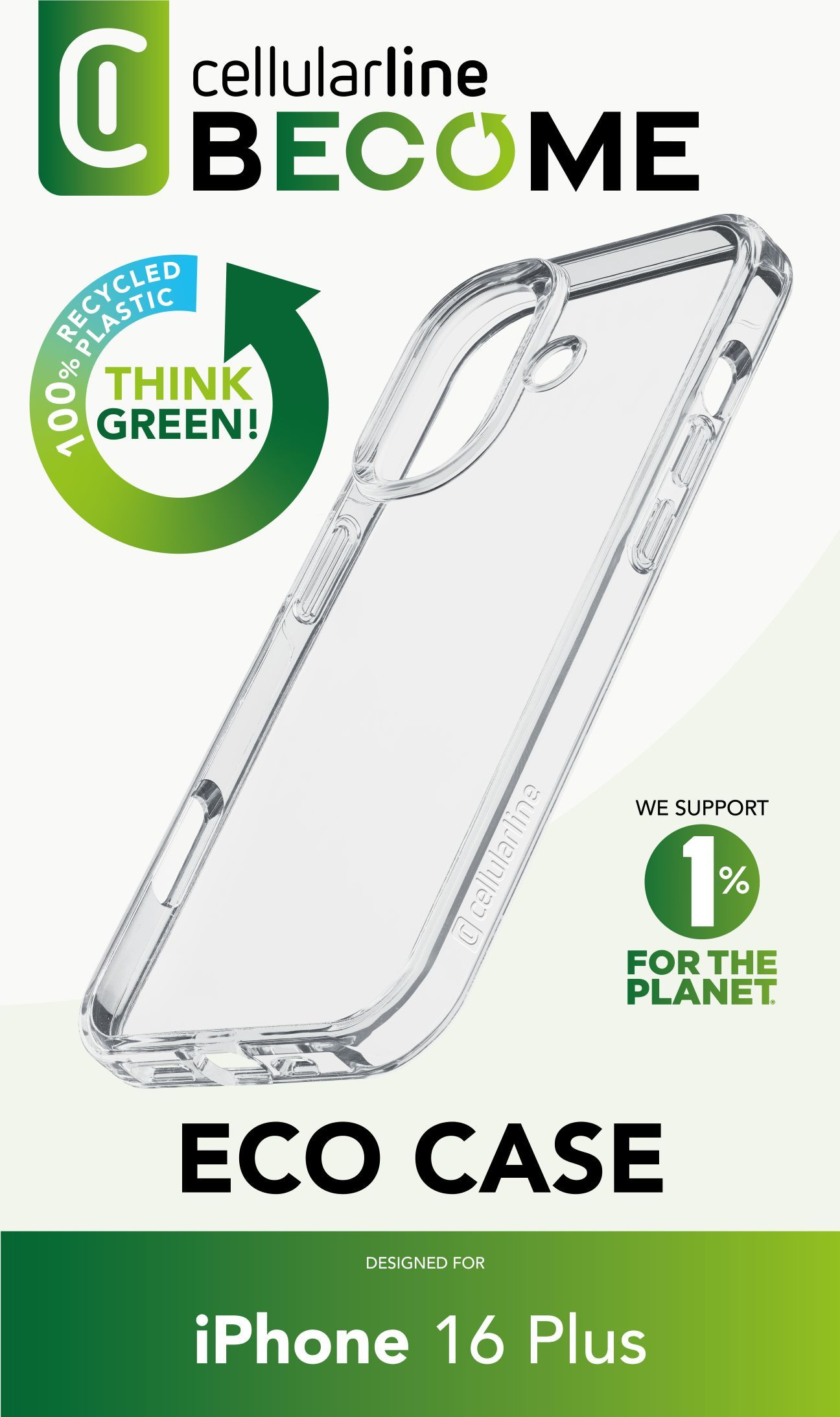 Cellularline Become Case - iPhone 16 Plus Case made with 100% recycled plastic – image 2