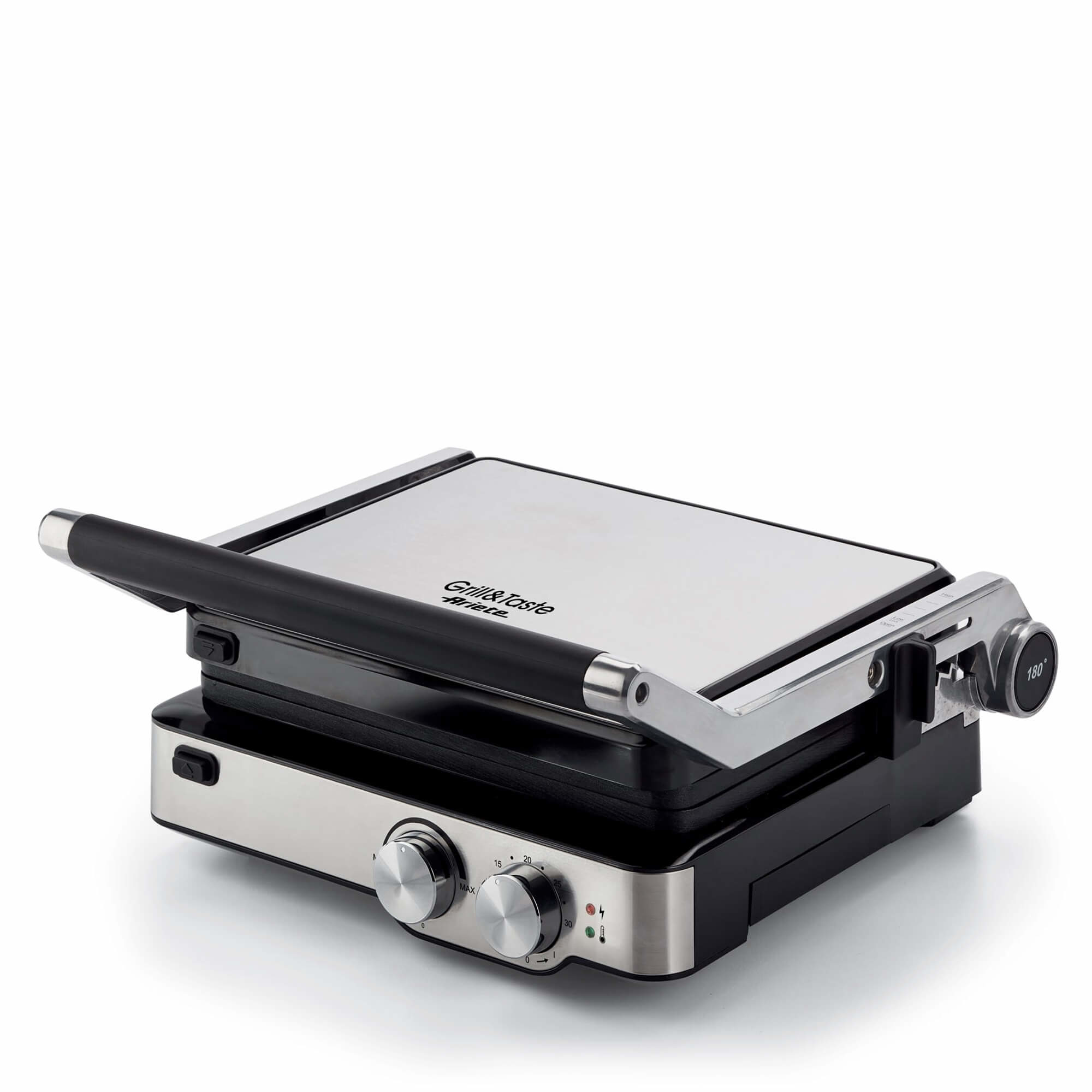 Ariete 1918 Grill & Taste - Electric Grill - Removable non-stick tilting plates - 180 ° opening - 5 Temperatures - 2000 Watt - Stainless Steel