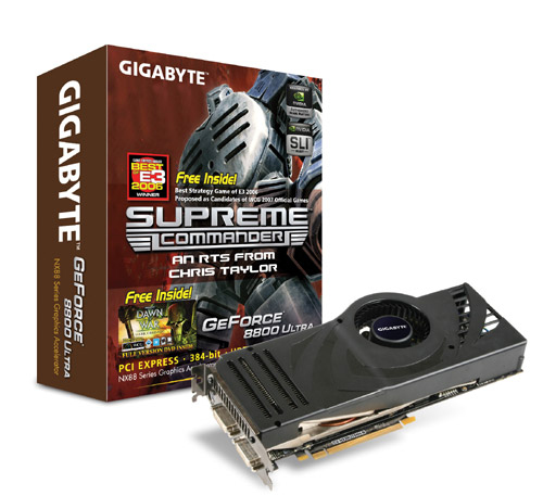 GIGABYTE GeForce 8800 ULTRA, 768MB, DDR3, 384-bit
