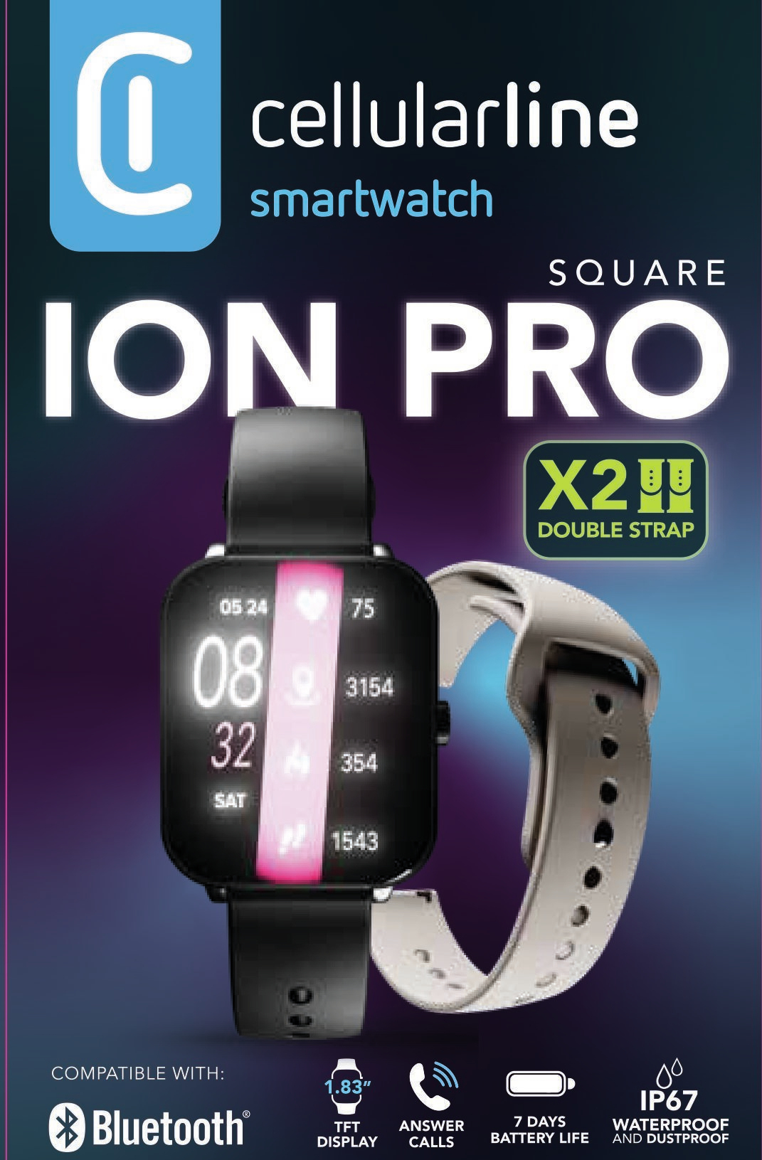 Cellularline ION PRO SMARTWATCH BLUETOOTH SQUARE – image 7