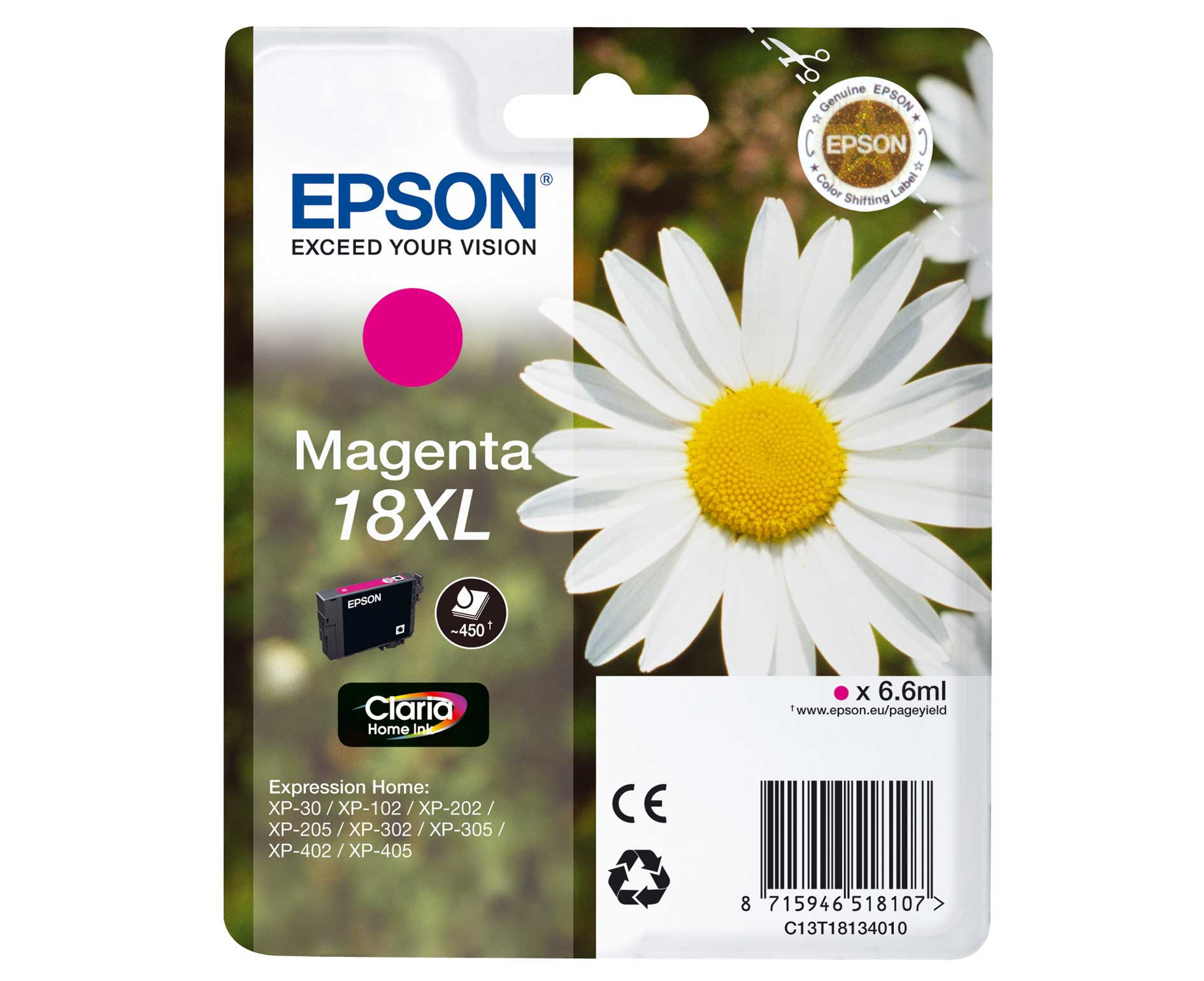Epson Daisy Singlepack Magenta 18XL Claria Home Ink