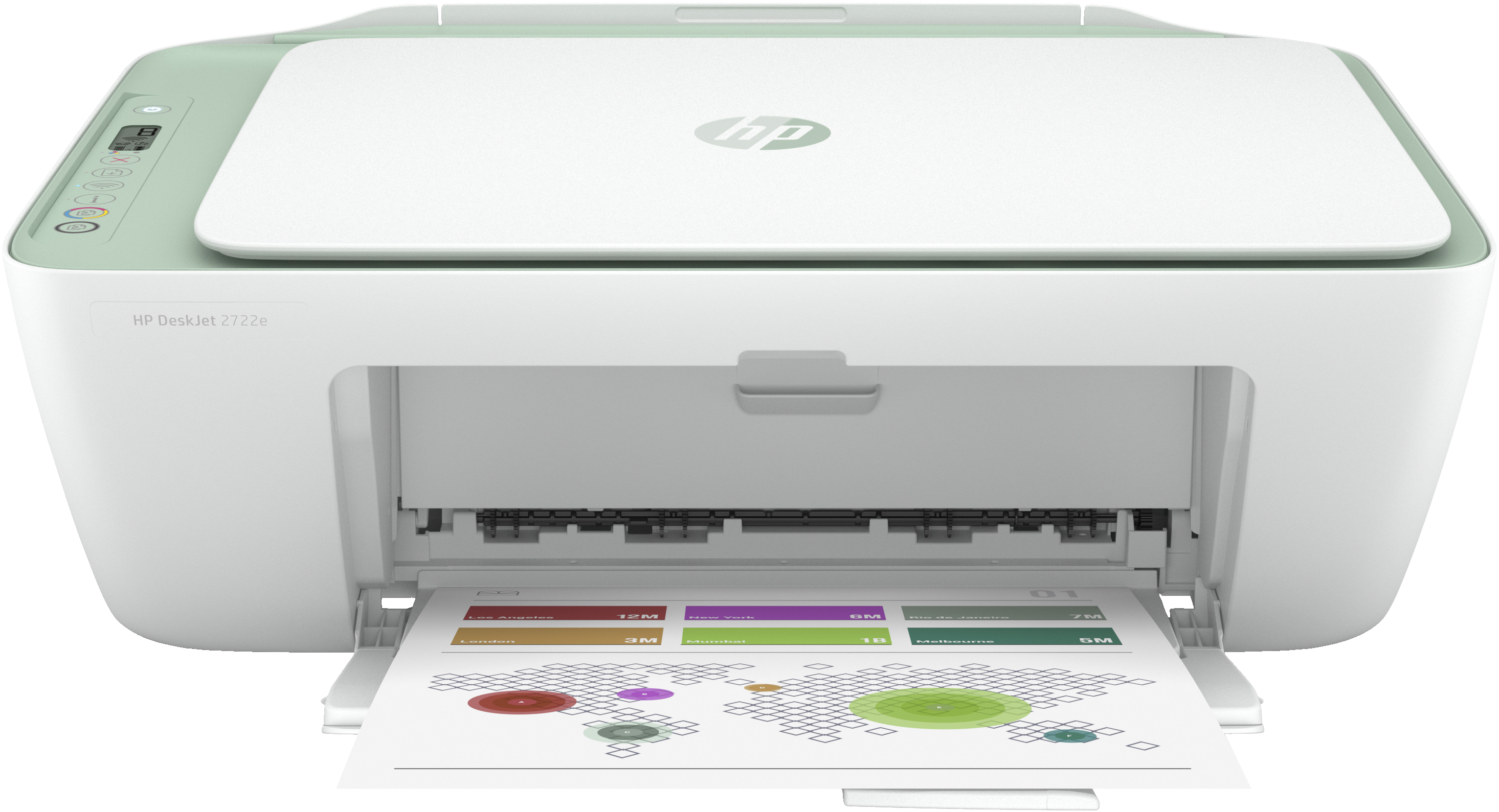 HP DeskJet HP 2722e Allt-i-ett-skrivare, Färg, Skrivare för Hemma, Skriv ut, kopiera, skanna, Trådlöst; HP+; HP Instant Ink-kompatibel; Skriv ut från smarttelefon eller platta