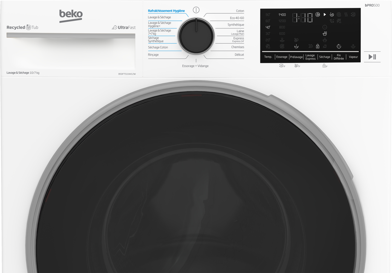 Beko B5DFT5104412W washer dryer Freestanding Front-load White – image 5
