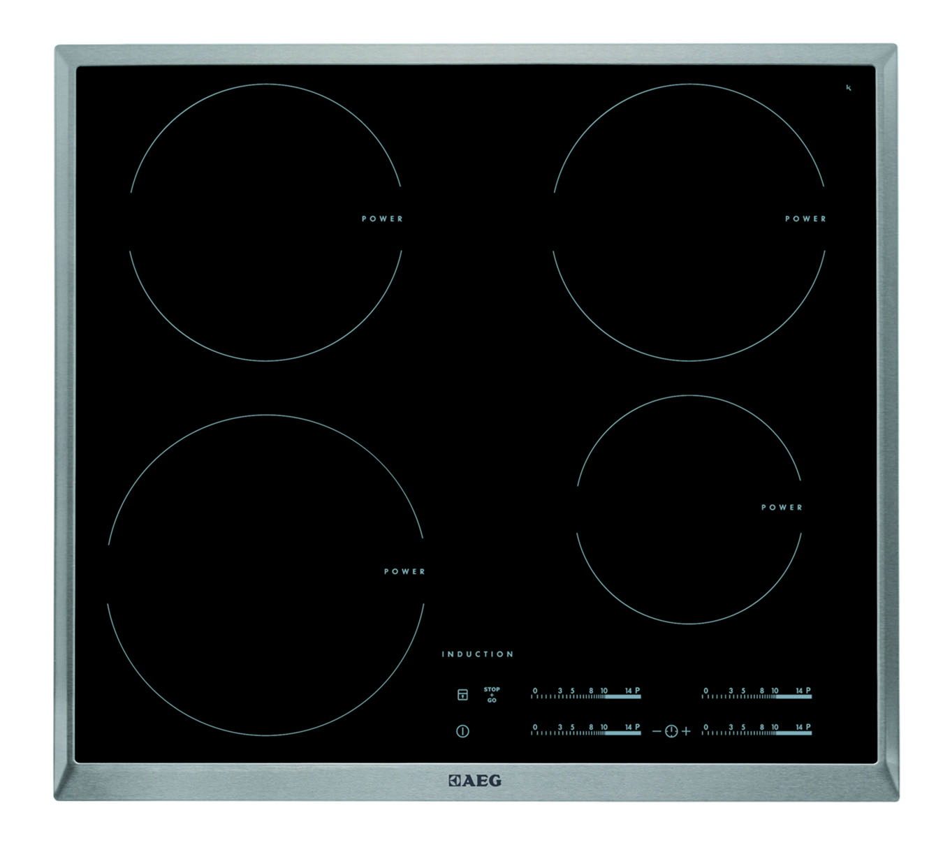 AEG HK654200XB Black, Stainless steel Built-in Zone induction hob 4 zone(s) – image 1
