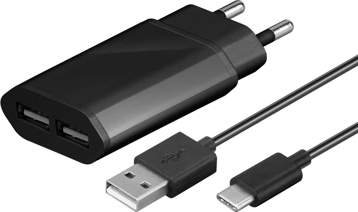 Microconnect USB3.1CA1SETB2.4 mobile device charger Universal Black AC Indoor