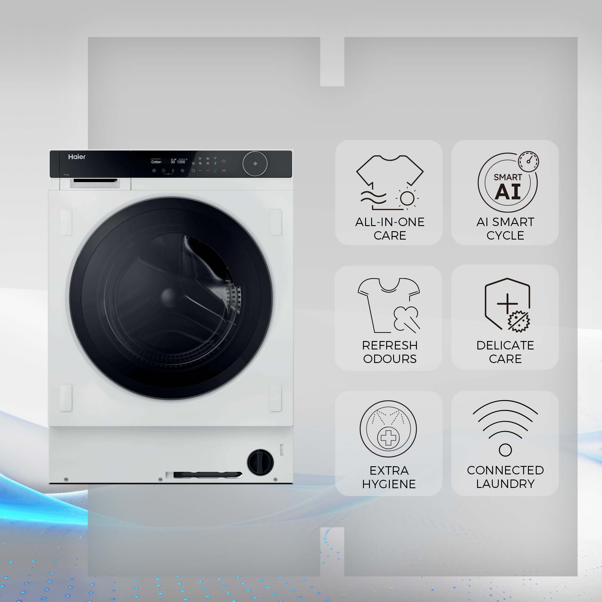Haier HWDB100-B14858U1 washer dryer Built-in Front-load White – image 5