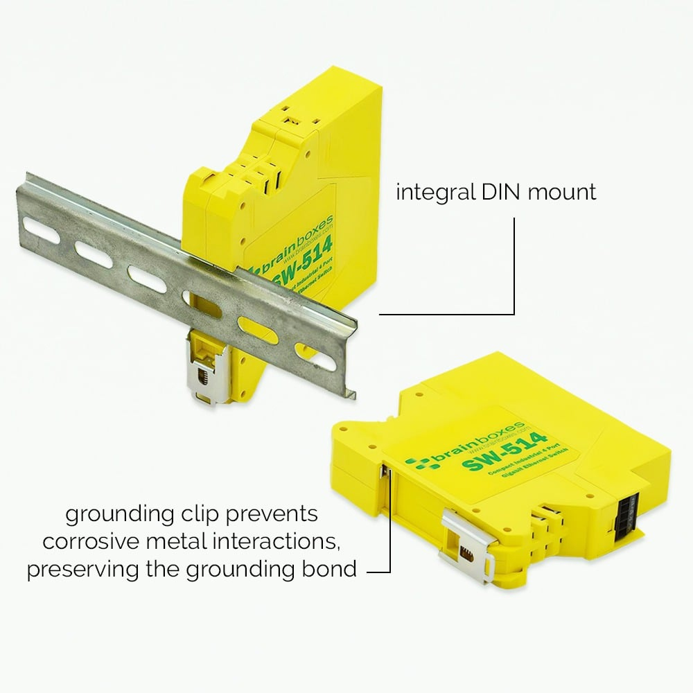Brainboxes Compact Industrial 4 Port Gigabit Ethernet Switch – image 3
