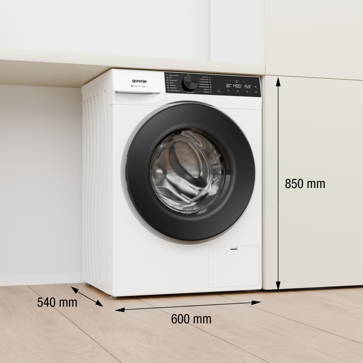 Gorenje Tvättmaskin (9 kg) med SteamTech för fräschare och mindre skrynklig tvätt, Inverter PowerDrive för tyst drift och Auto‐program för enkel användning. Sto – image 2