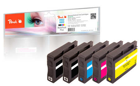 Peach PI300-709 ink cartridge 5 pc(s) Compatible Standard Yield Black, Cyan, Magenta, Yellow