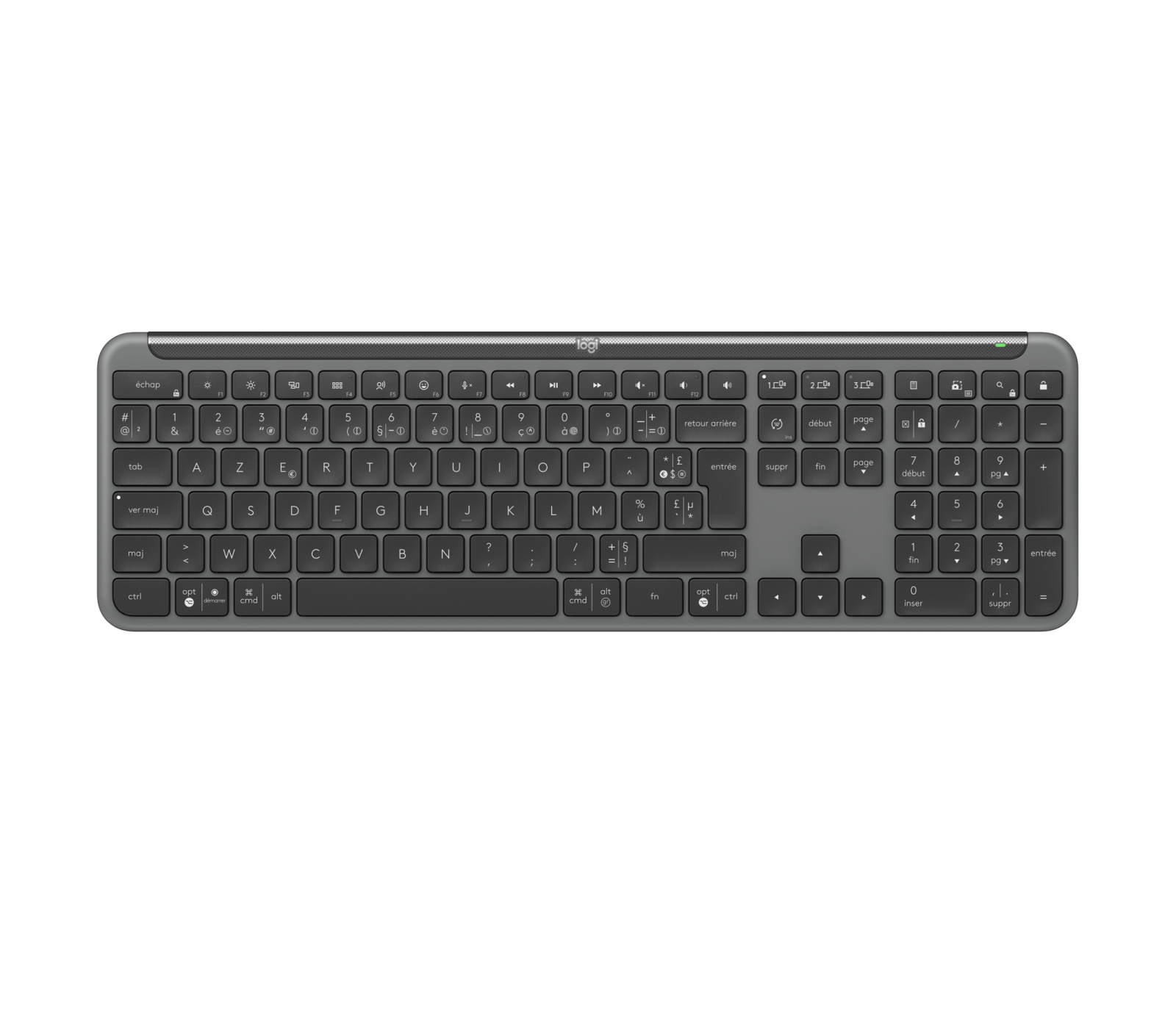 Logitech 920-012453 keyboard Office RF Wireless + Bluetooth AZERTY French Graphite