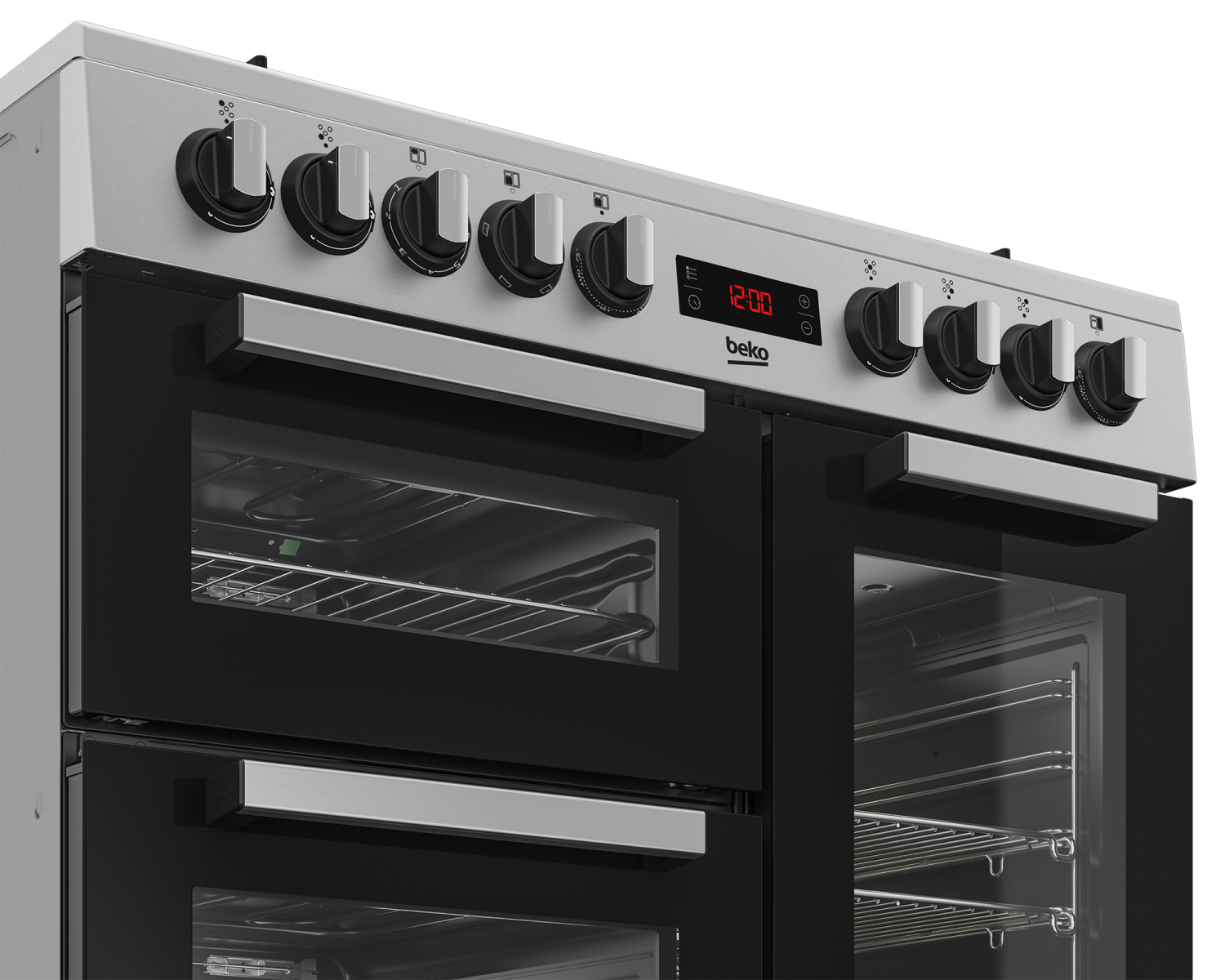 Beko PS235315DX cooker Freestanding cooker Electric Gas Black, Stainless steel – image 3