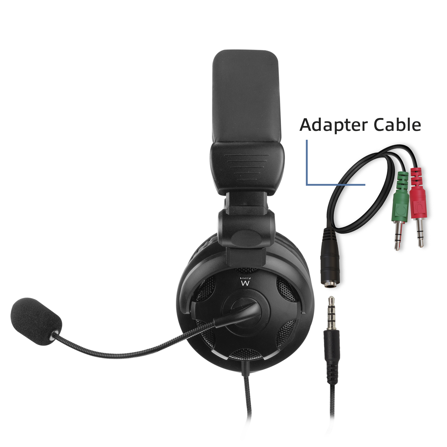 Ewent EW3564 headphones/headset Wired Head-band Calls/Music Black – image 5