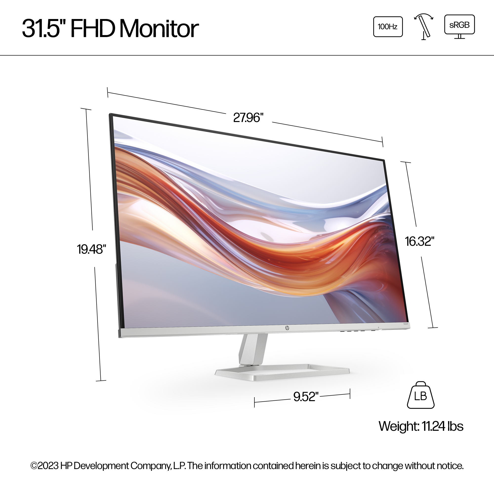HP Series 5 31.5 inch FHD Monitor - 532sf – image 6