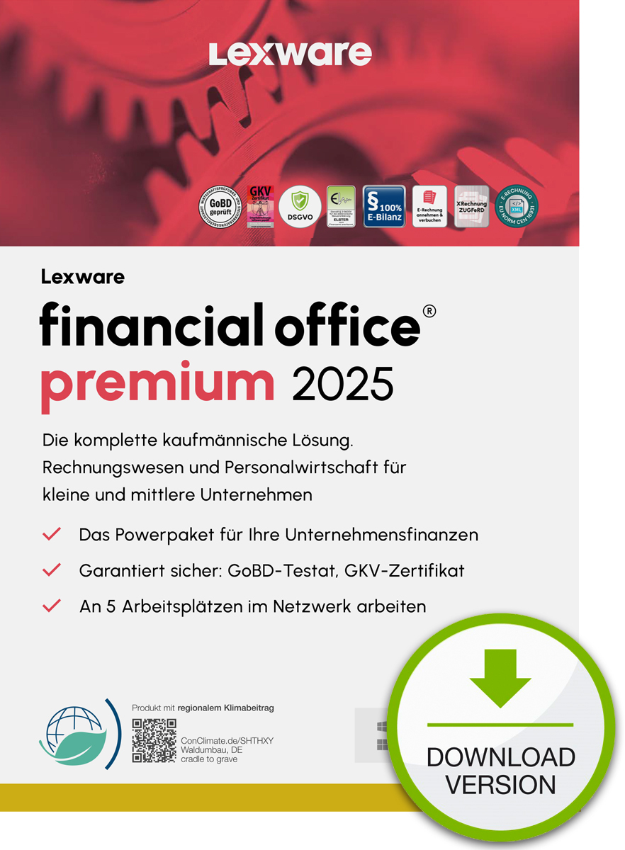 Lexware financial office premium 2025 "unbegrenzte Laufzeit" Download Contabilità