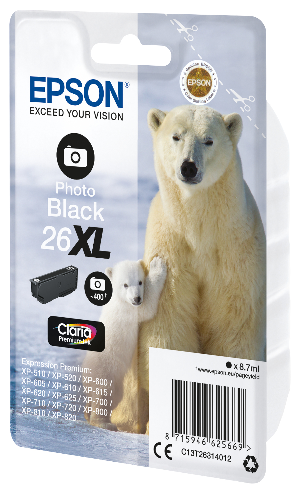 Epson Polar bear 26XL Claria Premium Single Photo Black Ink – image 9