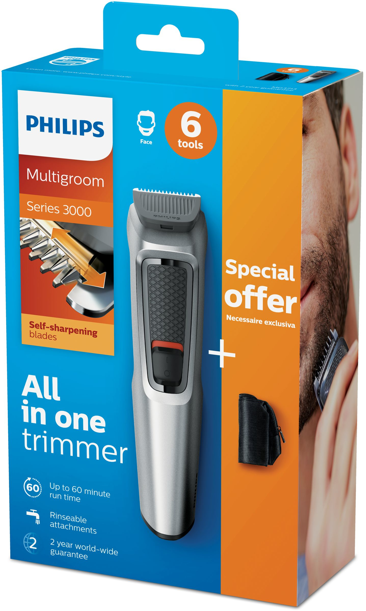 Philips MULTIGROOM Series 3000 MG3713/15 hair trimmers/clipper Grey 6 Nickel-Metal Hydride (NiMH) – image 2
