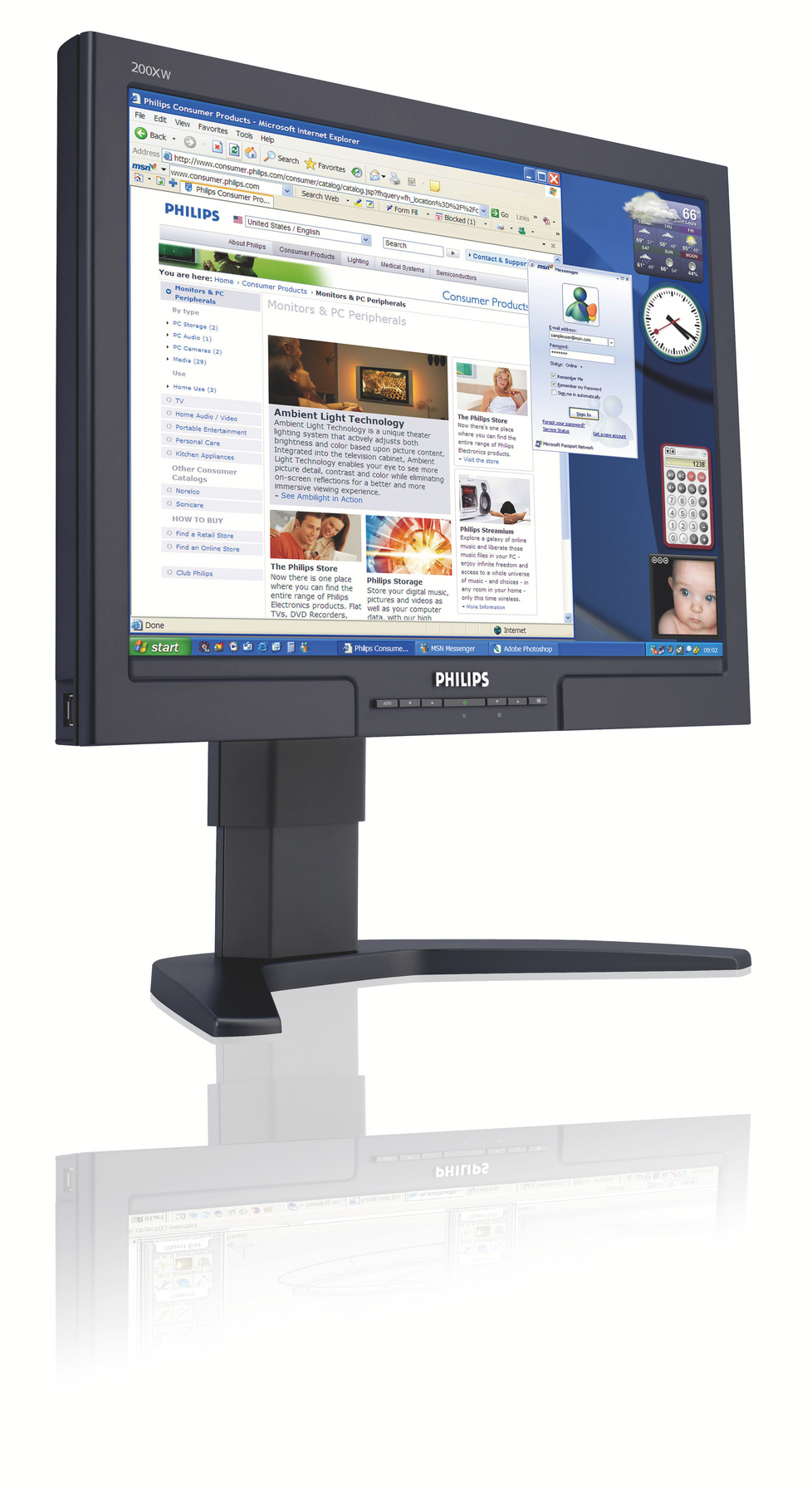 Philips LCD widescreen monitor 200XW7EB/00 