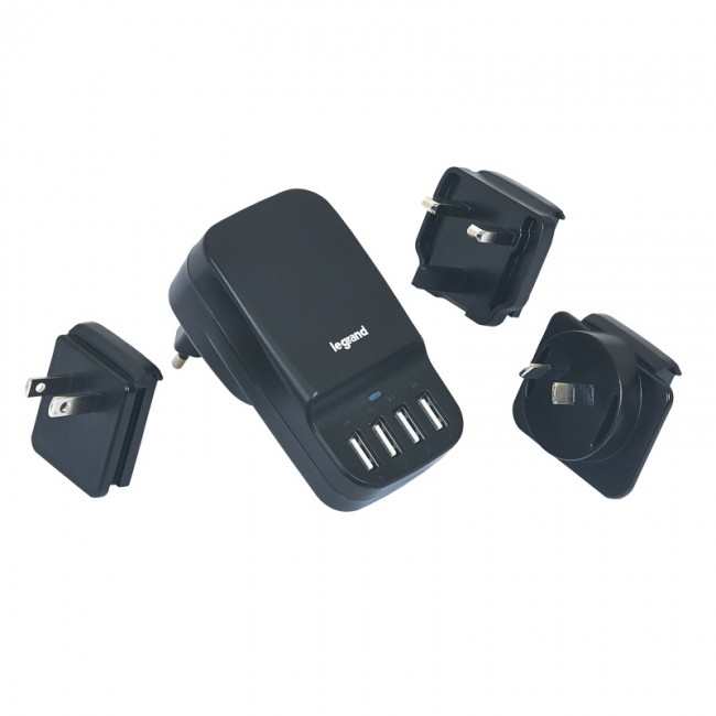 Legrand 050686 mobile device charger Smartphone, Tablet Black AC Indoor