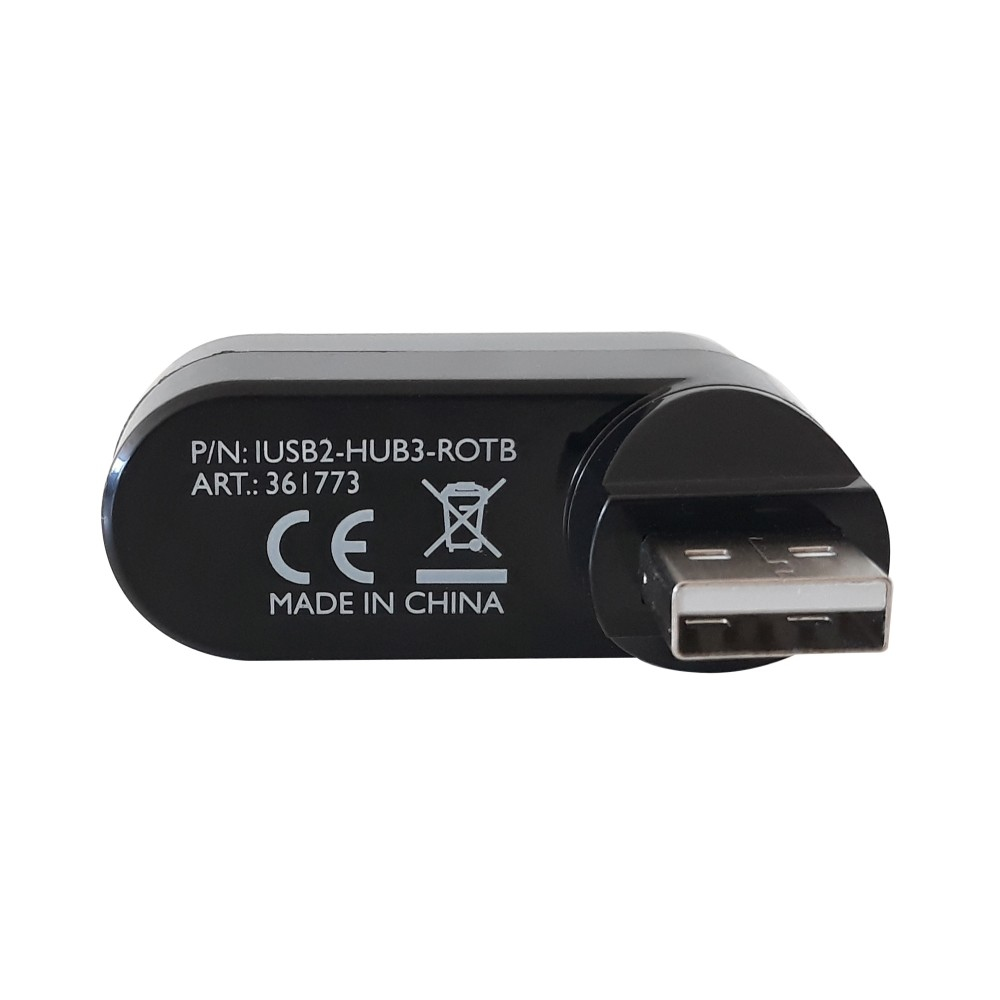 Techly IUSB2-HUB3-ROTB interface hub USB 2.0 480 Mbit/s Black – image 3