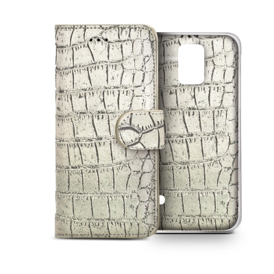 Celly CROCOAGS5CH mobile phone case Wallet case Champagne, Metallic