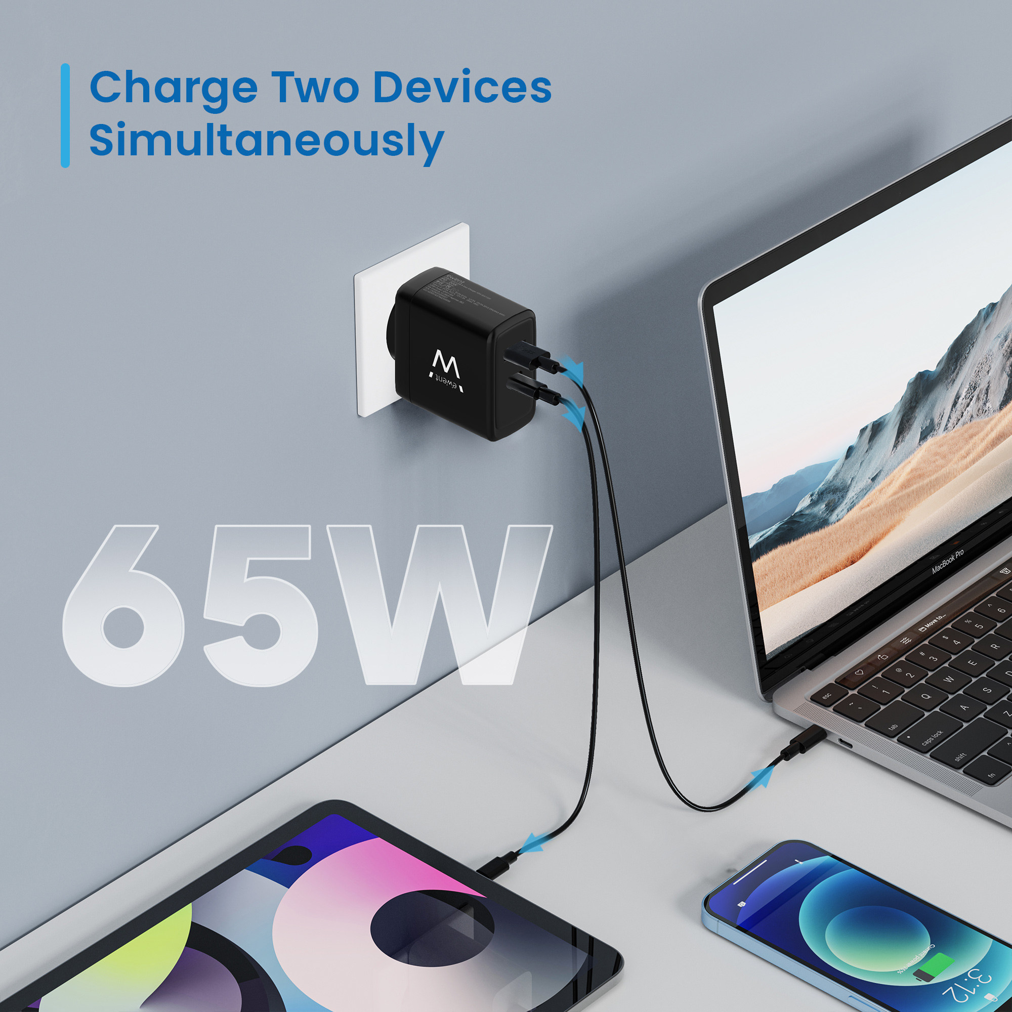 Ewent EW1330 mobile device charger Universal Black AC Fast charging Indoor – image 4